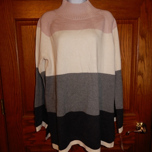 Charter Club Sweaters - ❄Charter Club High Neck Striped Sweater